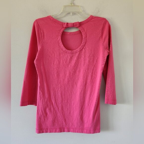 KATE SPADE | Long Sleeve Shirt Top Back With Bow Details Pink Sz SMALL - Picture 2 of 5